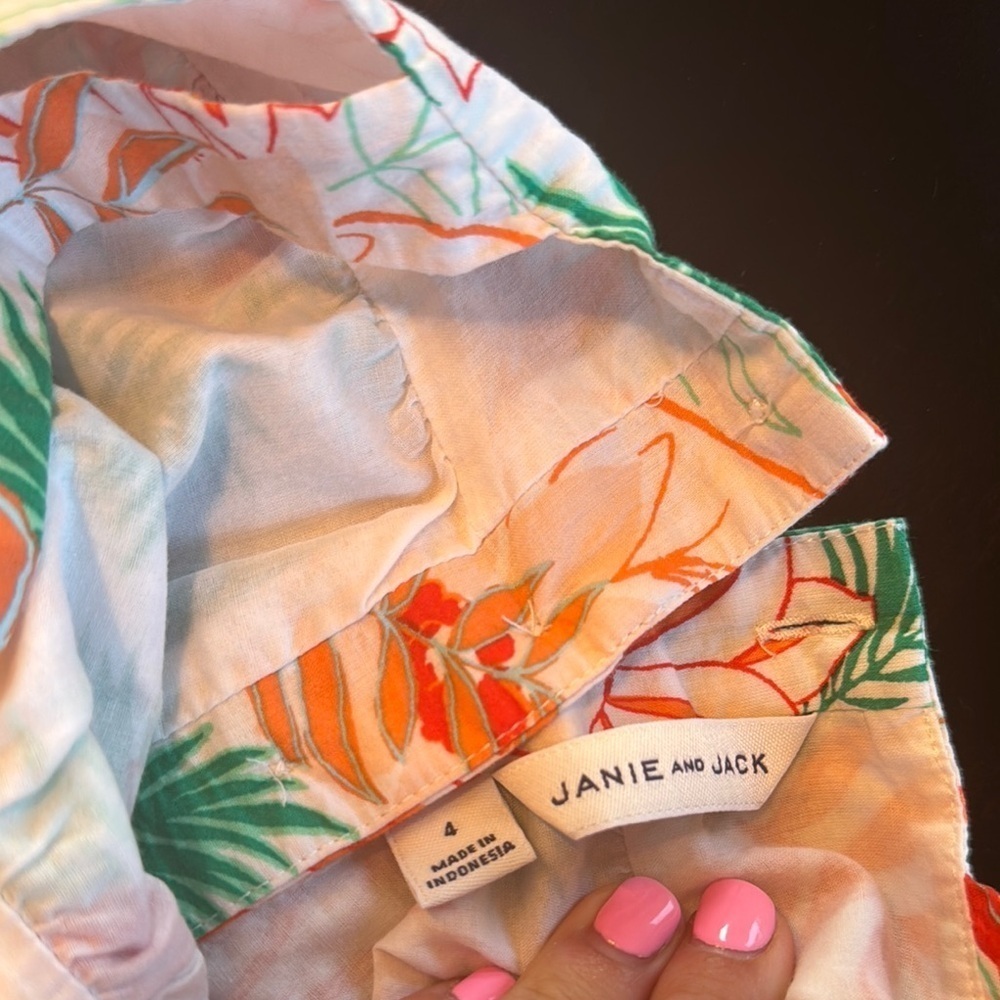Janie and Jack Tropical Floral Kids Romper - Picture 2 of 3